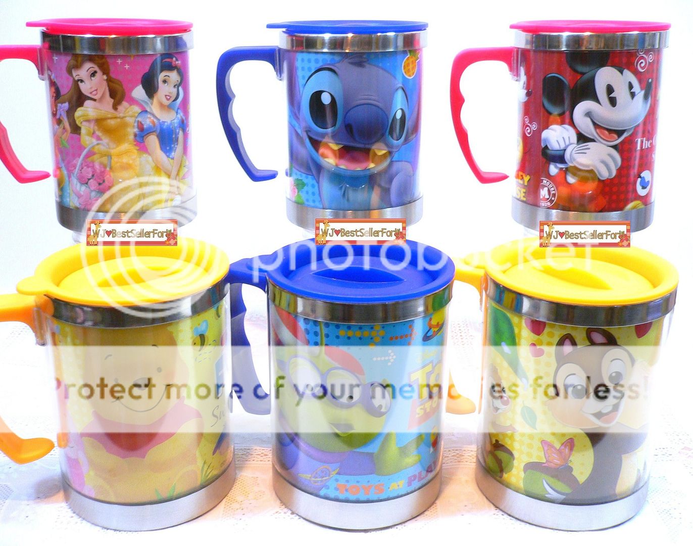 6Choice♥Disney 450ml Stainless Steel Insulated Thermos Travel Mug Coffee Tea Cup